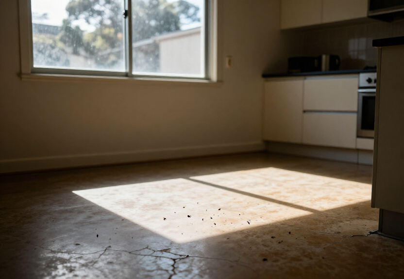 Rodent droppings in a garage in Connells Point before treatment